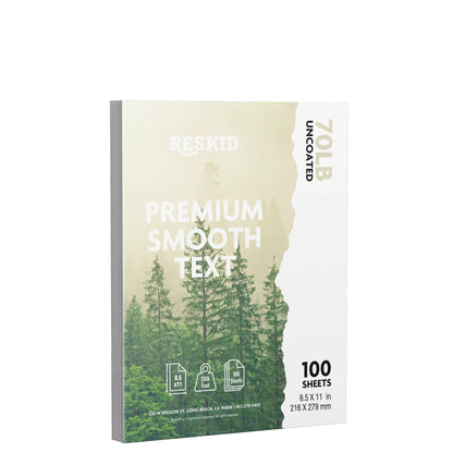Reskid premium smooth text paper pack, 8.5 x 11 inch, 100 sheets